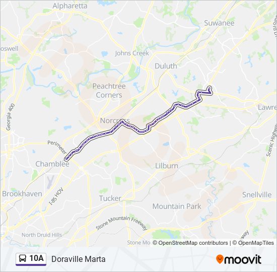 10A bus Line Map