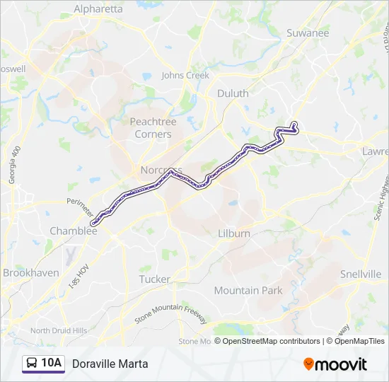 10A Bus Line Map