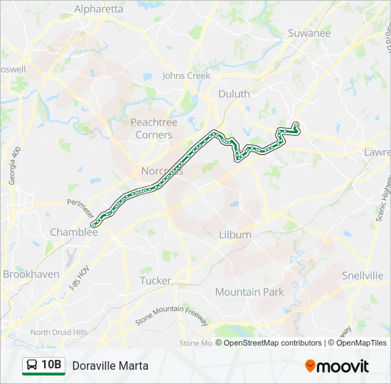 10B Bus Line Map