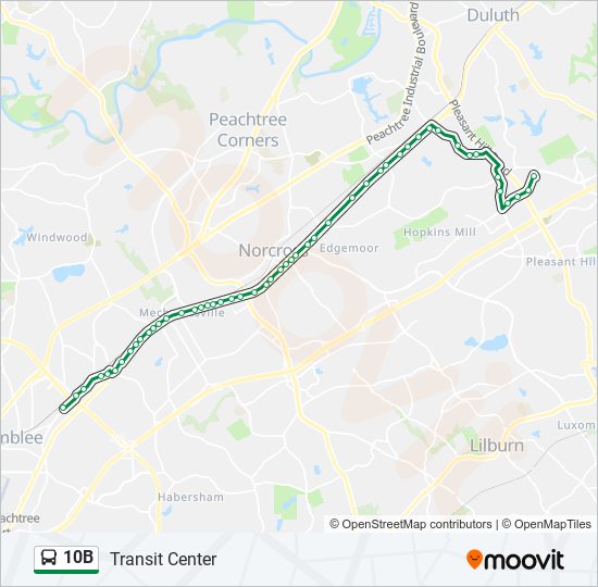 10B bus Line Map