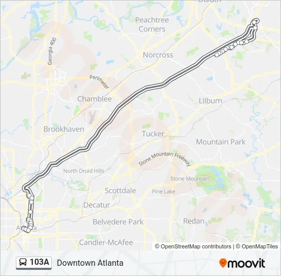 103A Bus Line Map