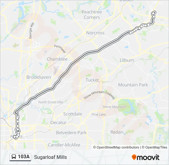 103A Bus Line Map