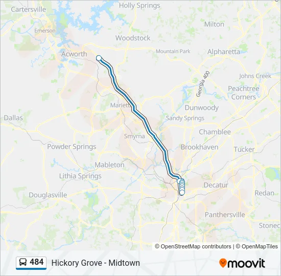 484 Bus Line Map