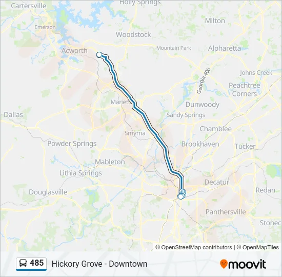 485 Bus Line Map