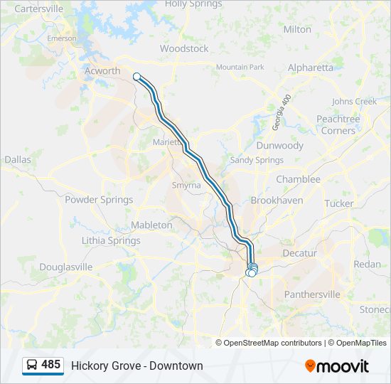 Mapa de 485 de autobús