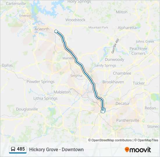 485 Bus Line Map