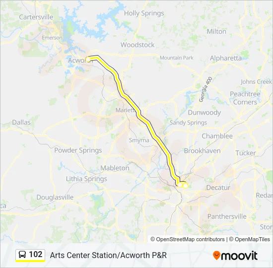 102 Bus Line Map