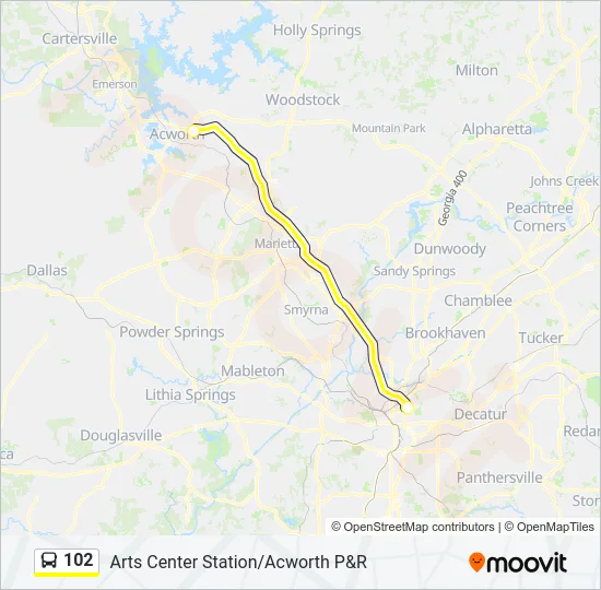 102 Bus Line Map