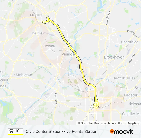 101 Bus Line Map