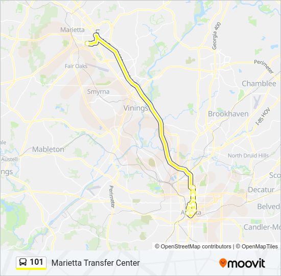 101 Bus Line Map