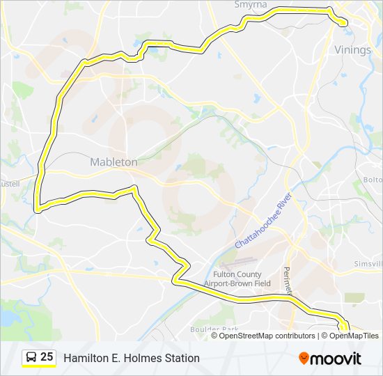 25 Bus Line Map