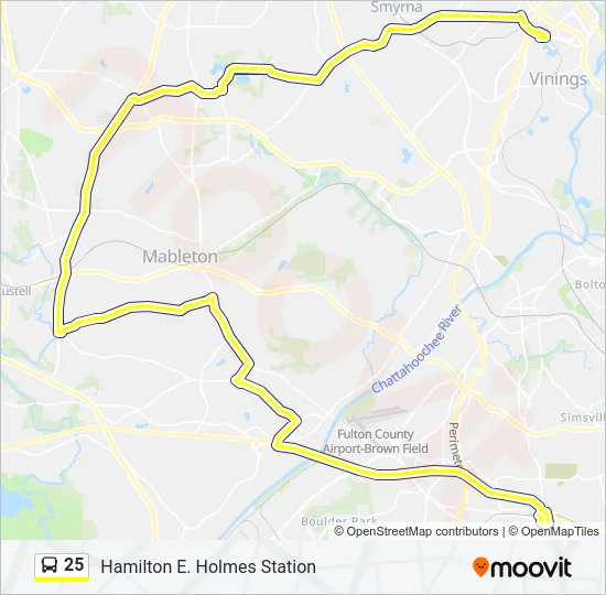 25 Bus Line Map