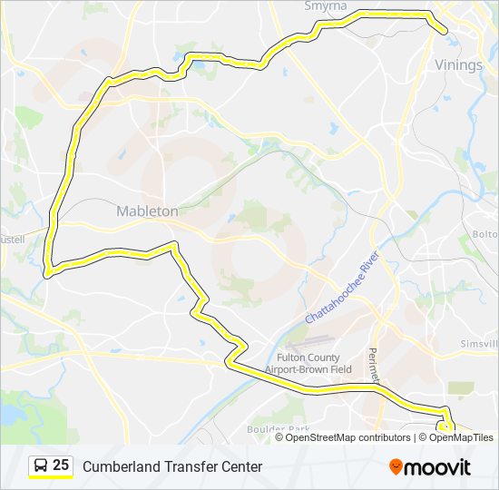 Mapa de 25 de autobús