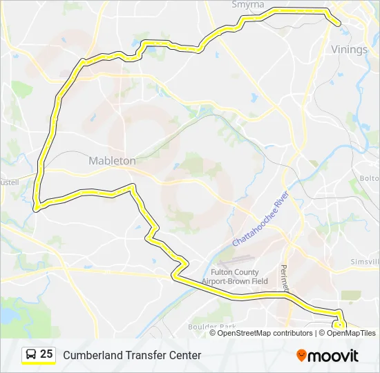 25 Bus Line Map