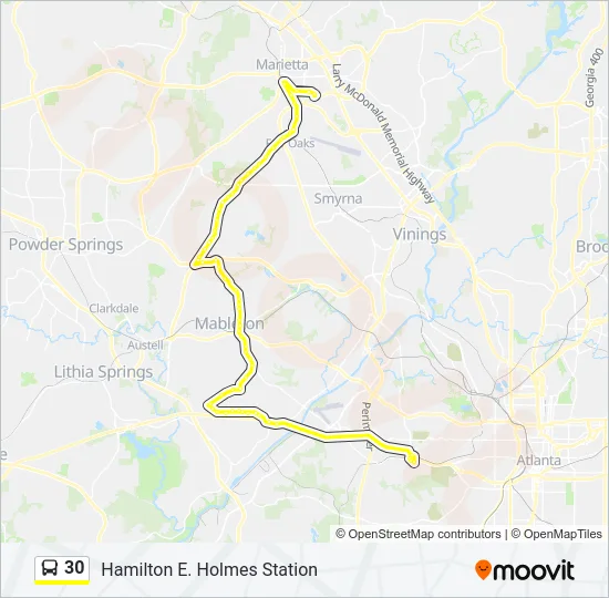 30 Bus Line Map