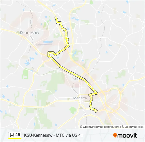 45 Bus Line Map