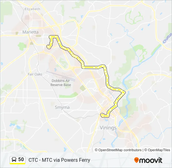 50 Bus Line Map
