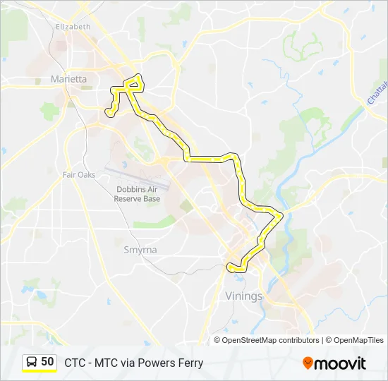 50 Bus Line Map