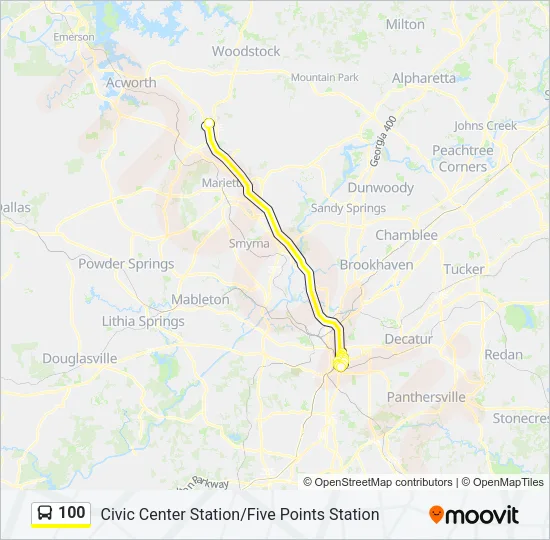 100 Bus Line Map