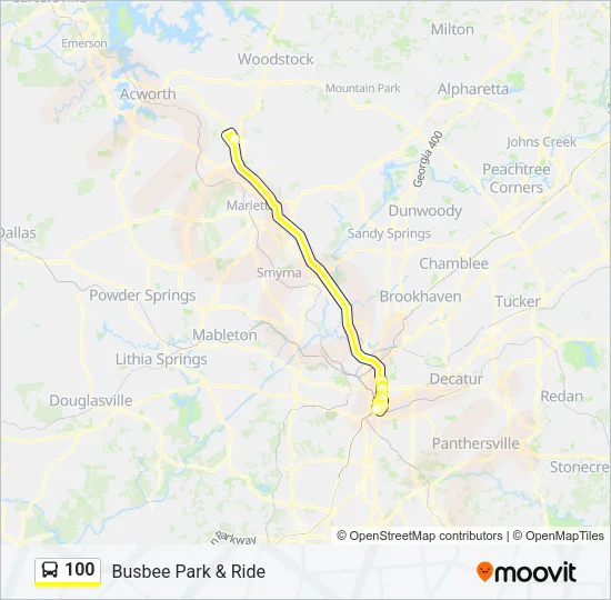 100 Bus Line Map
