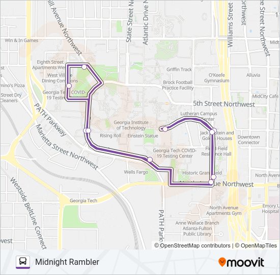 6 - MIDNIGHT RAMBLER Bus Line Map