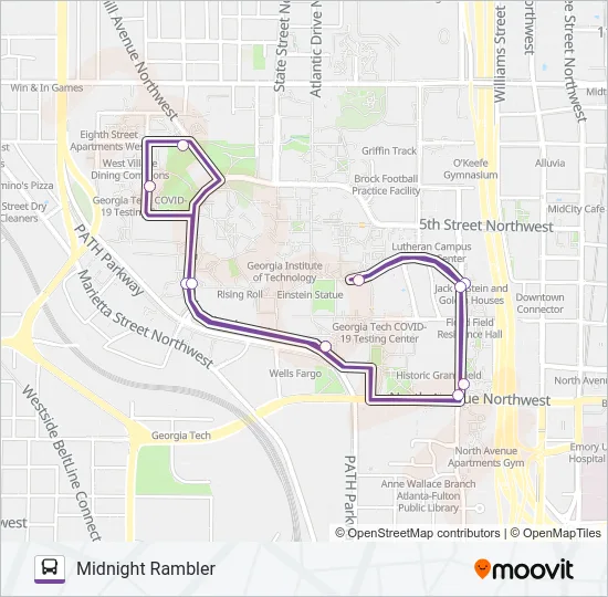6 - MIDNIGHT RAMBLER Bus Line Map