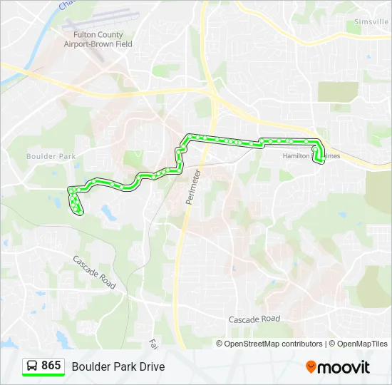 865 Bus Line Map