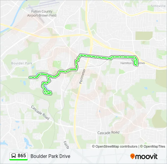 865 Bus Line Map