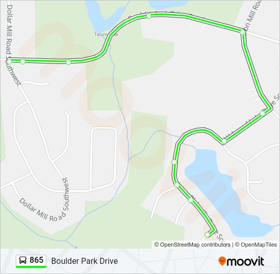 865 Bus Line Map