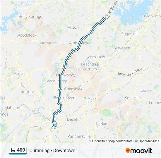 400 Bus Line Map