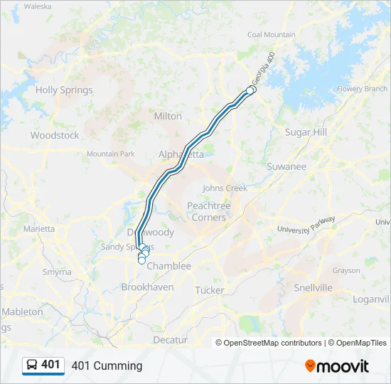 401 Bus Line Map