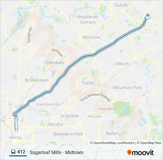 412 Bus Line Map