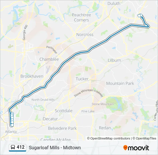 412 Bus Line Map