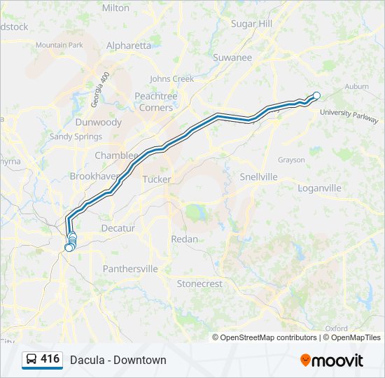 416 bus Line Map