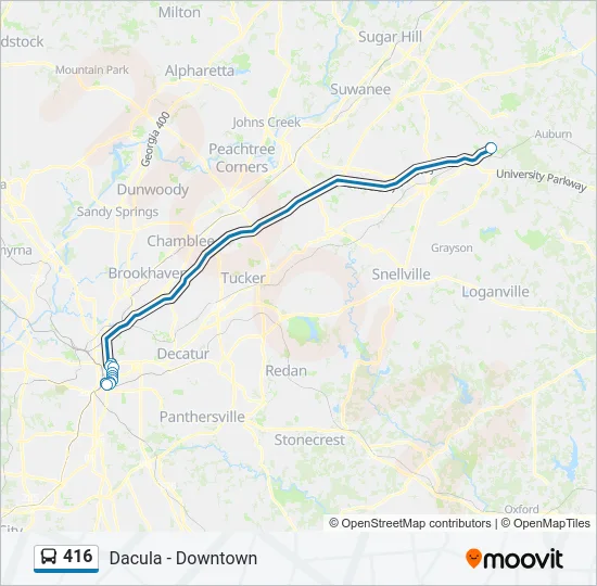 416 Bus Line Map