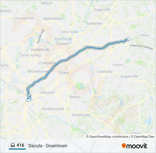 416 Bus Line Map