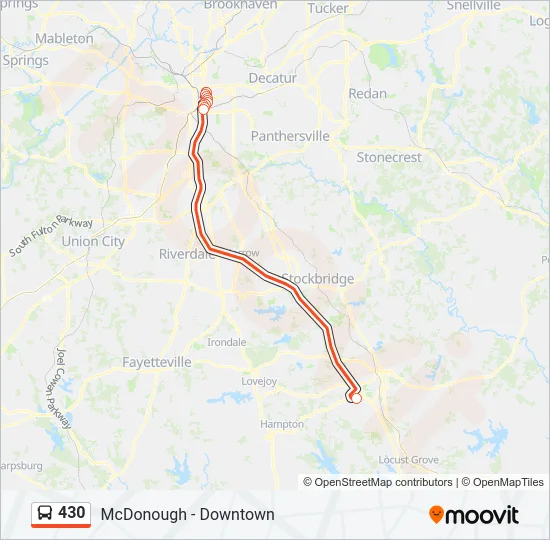 430 Bus Line Map