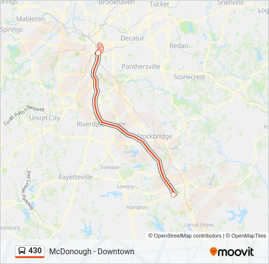 430 Bus Line Map