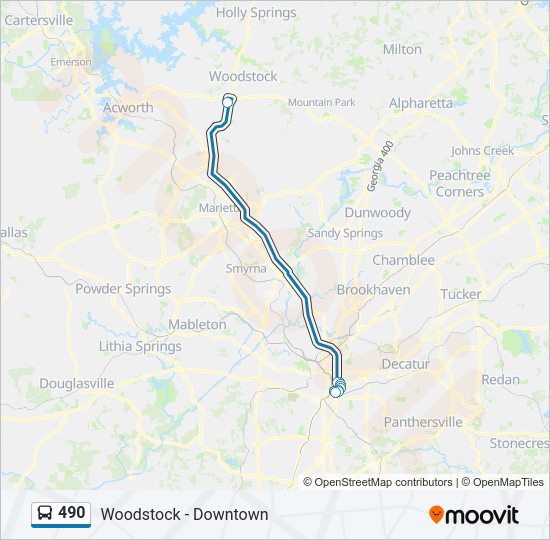 490 Bus Line Map