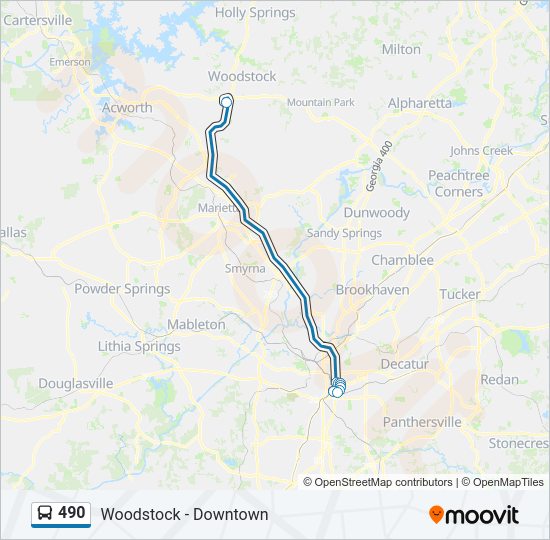 490 bus Line Map