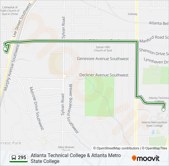 295 bus Line Map