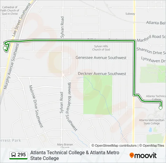 295 Bus Line Map