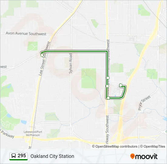295 Bus Line Map
