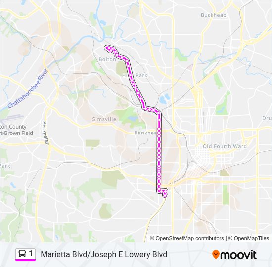 1 Bus Line Map