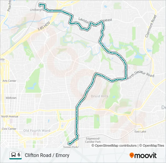 6 Bus Line Map