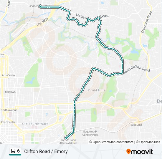 6 bus Line Map