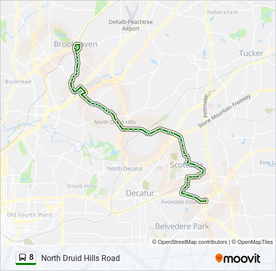 8 Bus Line Map