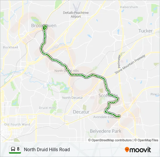 8 Bus Line Map