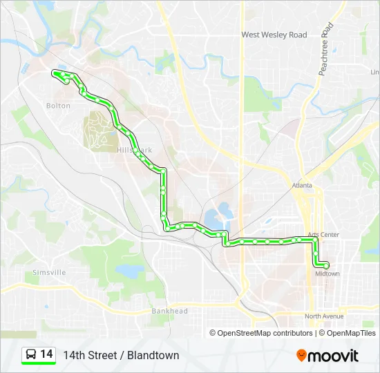 14 Bus Line Map