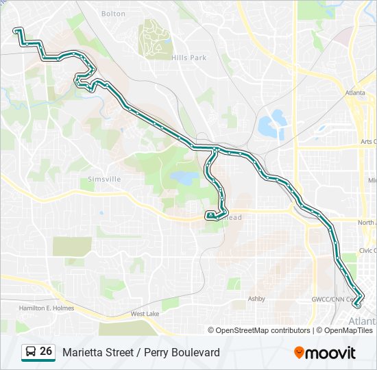 26 bus Line Map